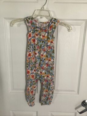 Carters Floral Sleeveless Girls Romper - Multicolor